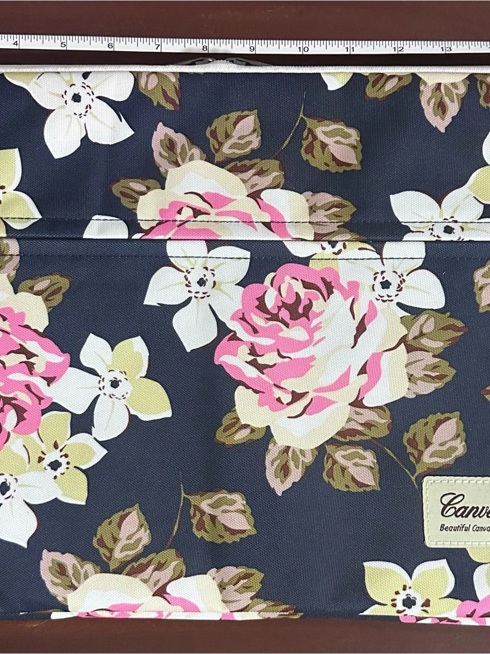 Canvaslife Navy Floral Laptop/Computer Sleeve/Bag - Pink Rose Print NWOT